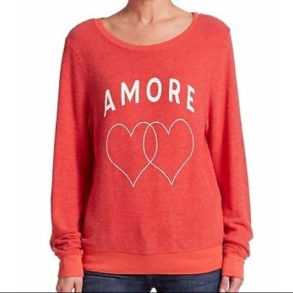 Wildfox Tops - Wildfox Amore Heart Jumper Sweatshirt